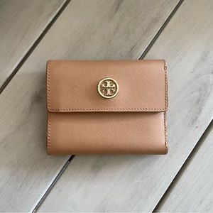 Tory Burch Tri-Fold Wallet - Light Sand
